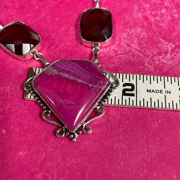 Garnet & Ruby & Agate Necklace - Picture 9 of 13